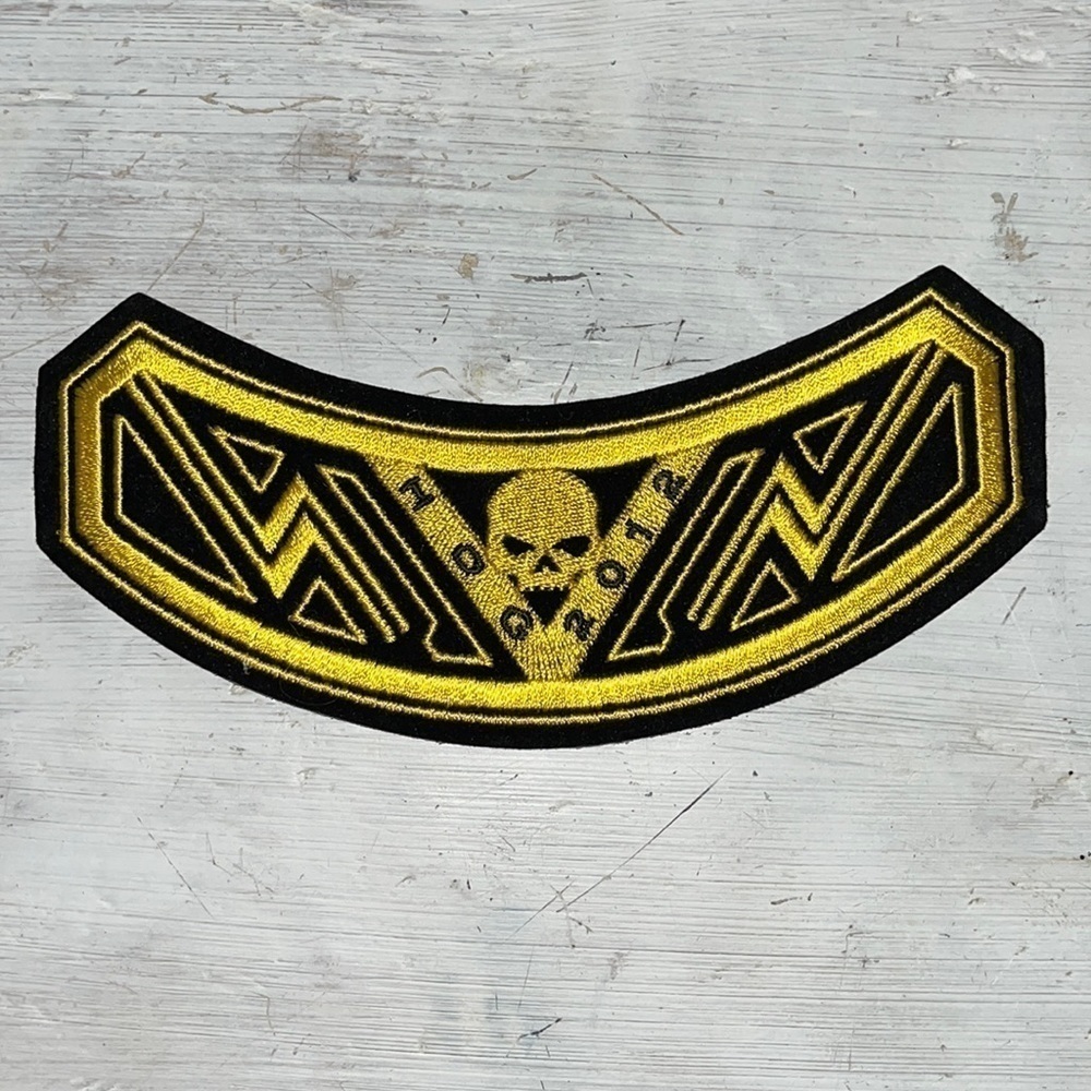 2012 HOG Members Rocker Patch HARLEY DAVIDSON OWNERS GROUP Yellow Skull